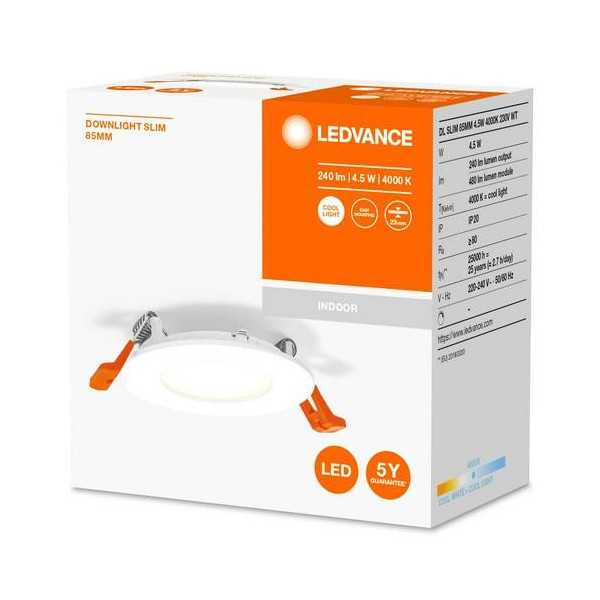 Foco Downlight Slim 85MM 4.5W 4000K 230V Blanco [LOTE DE 6 Unidades] OSRAM