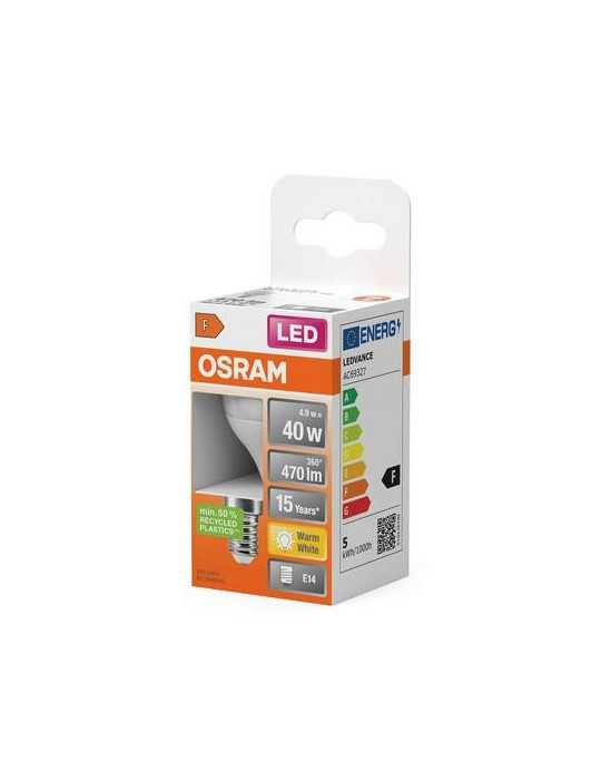 Bombilla LED Esférica 4.9W/827 E14 Cálida [LOTE DE 16 Unidades] OSRAM