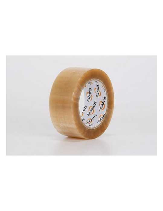 Cinta Embalaje PP Solvente Transparente 48MMX126M [LOTE DE 12 Unidades] PACKPLUS