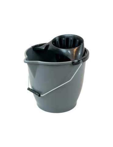 Cubo 13L Negro Asa Metal con Esc Extra Fuerte Azul [LOTE DE 12 Unidades] PAMEX