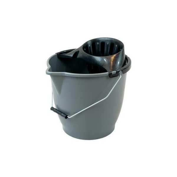 Cubo 13L Negro Asa Metal con Esc Extra Fuerte Azul [LOTE DE 12 Unidades] PAMEX
