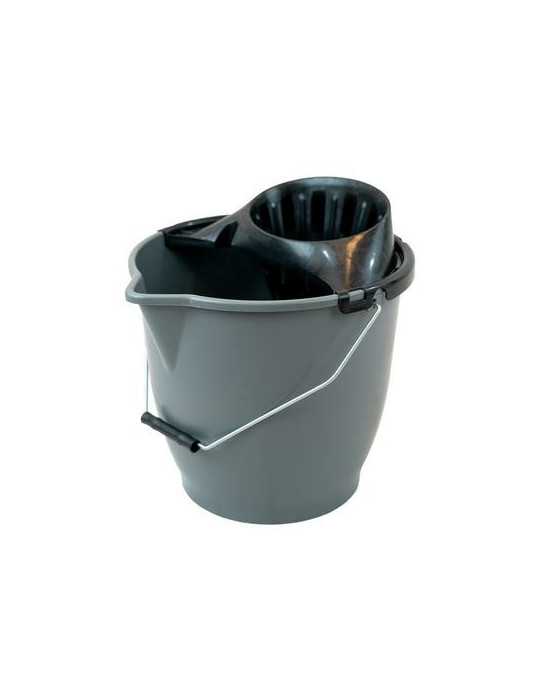 Cubo 13L Negro Asa Metal con Esc Extra Fuerte Azul [LOTE DE 12 Unidades] PAMEX