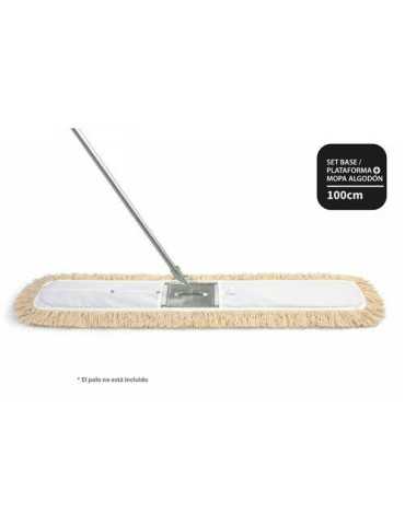 Set Base + Recambio Mopa Algodón 100 cm [LOTE DE 4 Unidades] PAMEX
