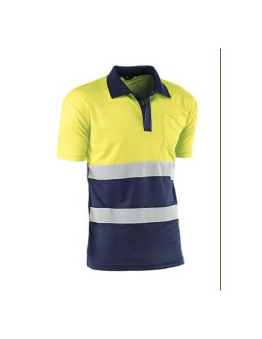 Polo Alta Visibilidad Amarillo/Marino Gales Talla S Manga Corta HV720BC [LOTE DE 4 Unidades] JUBA