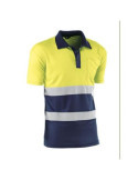 Polo Alta Visibilidad Amarillo/Marino Gales Talla S Manga Corta HV720BC [LOTE DE 4 Unidades] JUBA