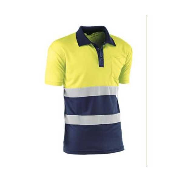 Polo Alta Visibilidad Amarillo/Marino Gales Talla L Manga Corta HV720BC [LOTE DE 4 Unidades] JUBA