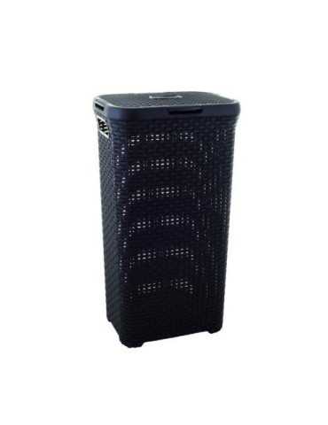Cesto con Tapa 40L.NATURAL Style Marrón 193009 [LOTE DE 2 Unidades] KETER