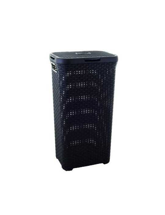 Cesto con Tapa 40L.NATURAL Style Marrón 193009 [LOTE DE 2 Unidades] KETER
