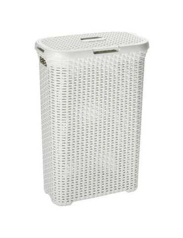 Cesto con Tapa 40L.NATURAL Style Blanco 193010 [LOTE DE 2 Unidades] KETER