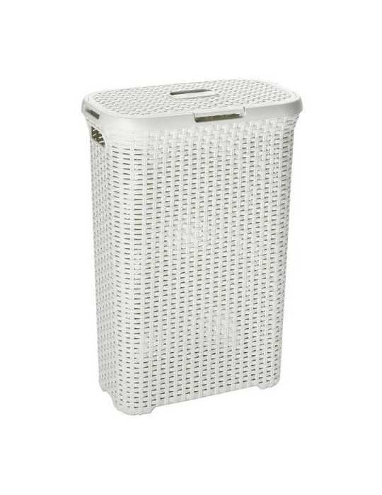 Cesto con Tapa 40L.NATURAL Style Blanco 193010 [LOTE DE 2 Unidades] KETER