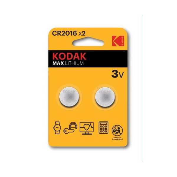 Pila Botón Litio Max 2016 (BL-2) 30417663 [LOTE DE 30 Unidades] KODAK