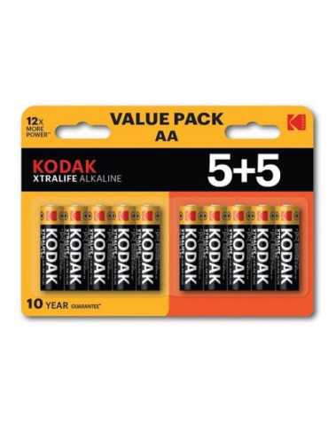 Pilas Alcalinas Xtralife Aa LR6 (5+5) [LOTE DE 10 Unidades] KODAK