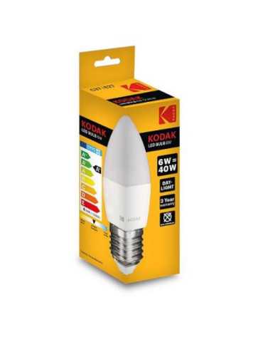 Bombilla LED Vela C37 E27 6W Fria [LOTE DE 18 Unidades] KODAK