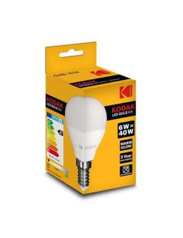 Bombilla LED Esférica G45 E14 6W Cálida [LOTE DE 18 Unidades] KODAK