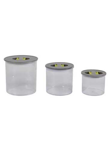 Juego 3 Botes Hermeticos Gris/Lima 050015 [LOTE DE 4 Unidades] KOOK TIME