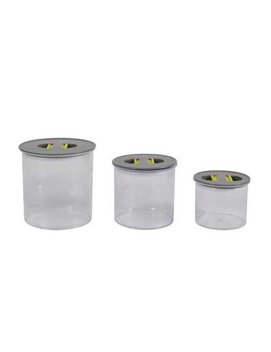 Juego 3 Botes Hermeticos Gris/Lima 050015 [LOTE DE 4 Unidades] KOOK TIME