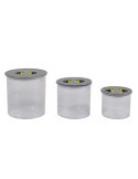 Juego 3 Botes Hermeticos Gris/Lima 050015 [LOTE DE 4 Unidades] KOOK TIME