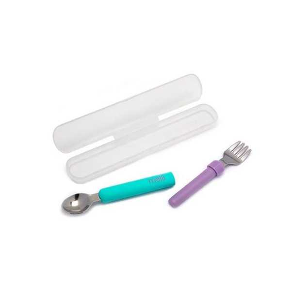 Set Cubierto Infantil Agua Marina/Morado 11200 [LOTE DE 4 Unidades] KOOK TIME