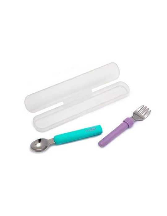 Set Cubierto Infantil Agua Marina/Morado 11200 [LOTE DE 4 Unidades] KOOK TIME