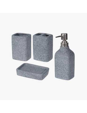 Set de Baño de Cerámica con Acabados Cromados [LOTE DE 2 Unidades] KOOPMAN