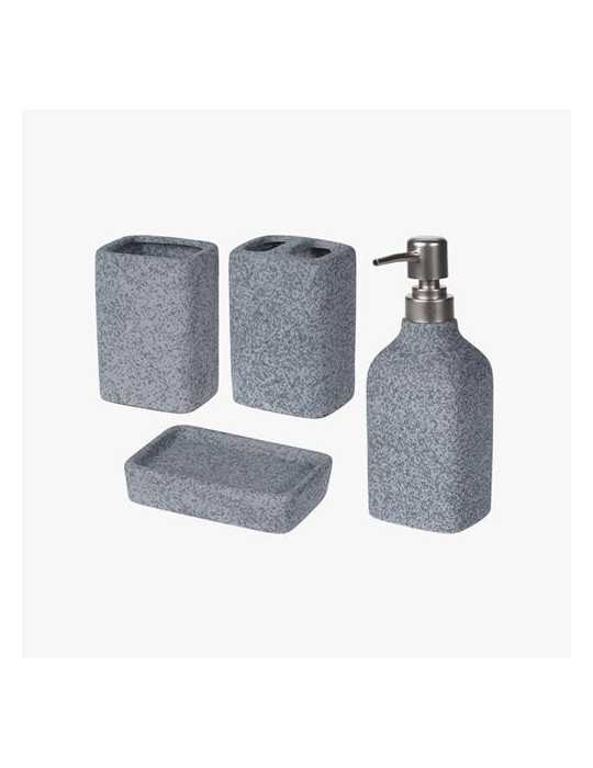 Set de Baño de Cerámica con Acabados Cromados [LOTE DE 2 Unidades] KOOPMAN