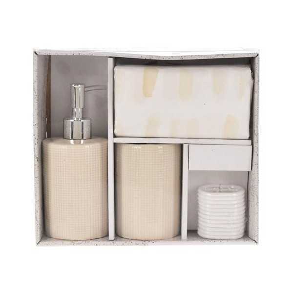 Set de Baño de 3 Piezas Diseños y Colores Variados [LOTE DE 4 Unidades] KOOPMAN