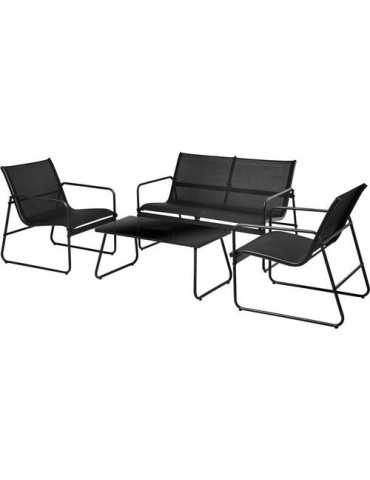 Juego Muebles Exterior 4PCS Negro X99001680 KOOPMAN