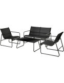 Juego Muebles Exterior 4PCS Negro X99001680 KOOPMAN