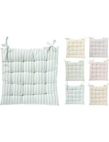 Cojin Silla Cuadrado a Rallas 40CM Surtido [LOTE DE 6 Unidades] KOOPMAN