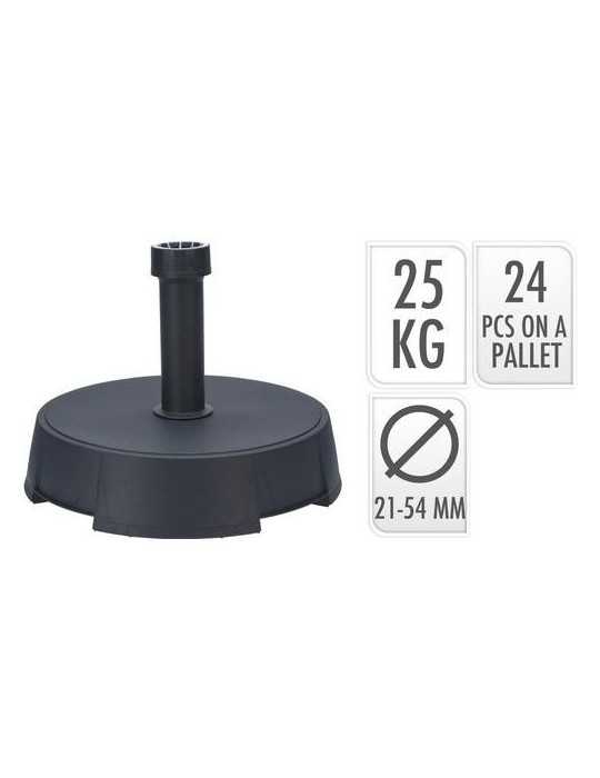 Base Parasol Antracita 25KG Postes Ø21-54 mm Ø40 KOOPMAN