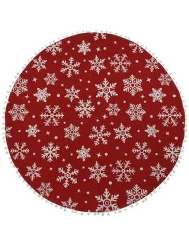 Alfombra Redonda Roja con M.navideños A54200310 [LOTE DE 4 Unidades] KOOPMAN