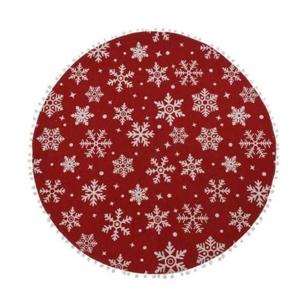 Alfombra Redonda Roja con M.navideños A54200310 [LOTE DE 4 Unidades] KOOPMAN