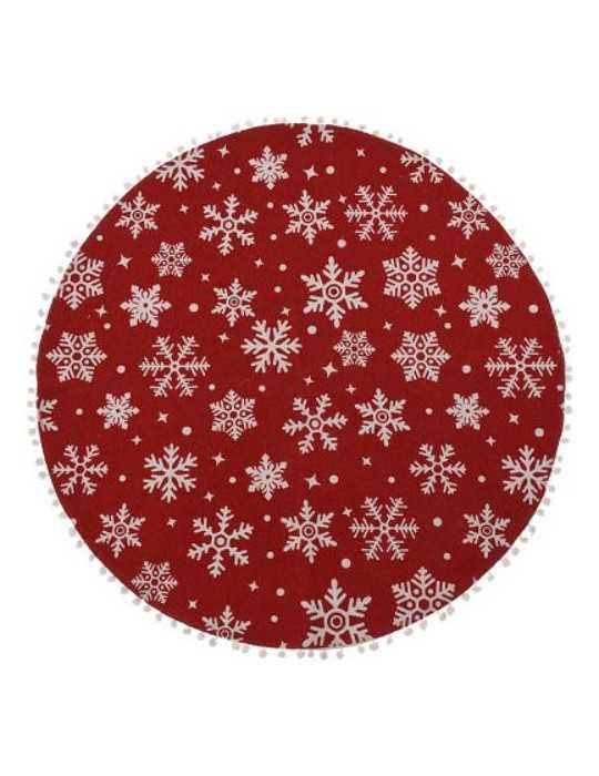Alfombra Redonda Roja con M.navideños A54200310 [LOTE DE 4 Unidades] KOOPMAN