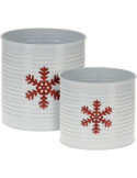 Set 2 Maceteros Metalicos Blanco AZ3000220 [LOTE DE 2 Unidades] KOOPMAN