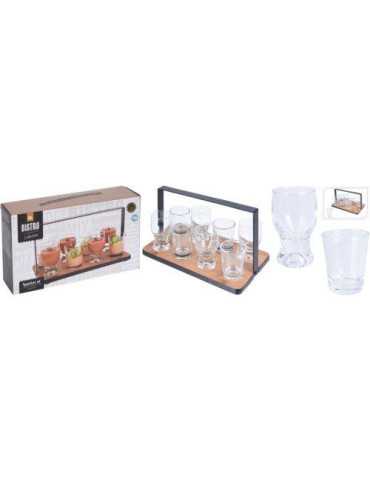 Set Bandeja con Vasos 9 Piezas 210000510 [LOTE DE 4 Unidades] KOOPMAN