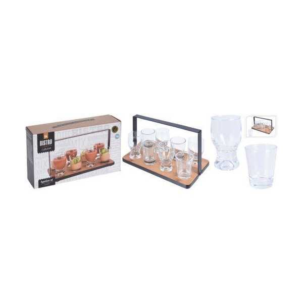 Set Bandeja con Vasos 9 Piezas 210000510 [LOTE DE 4 Unidades] KOOPMAN