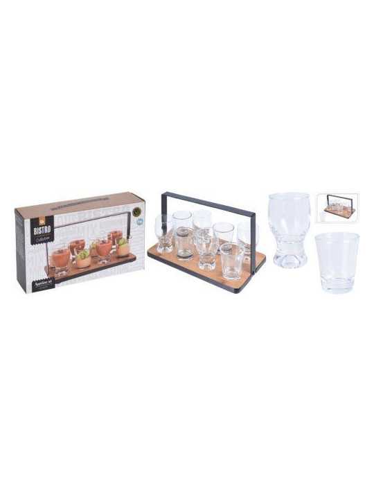 Set Bandeja con Vasos 9 Piezas 210000510 [LOTE DE 4 Unidades] KOOPMAN
