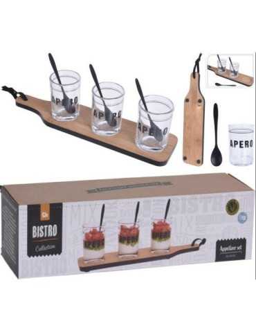 Set Tabla con Vasos 7PZAS 210000520 [LOTE DE 4 Unidades] KOOPMAN