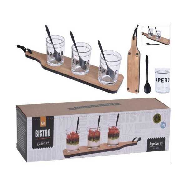 Set Tabla con Vasos 7PZAS 210000520 [LOTE DE 4 Unidades] KOOPMAN