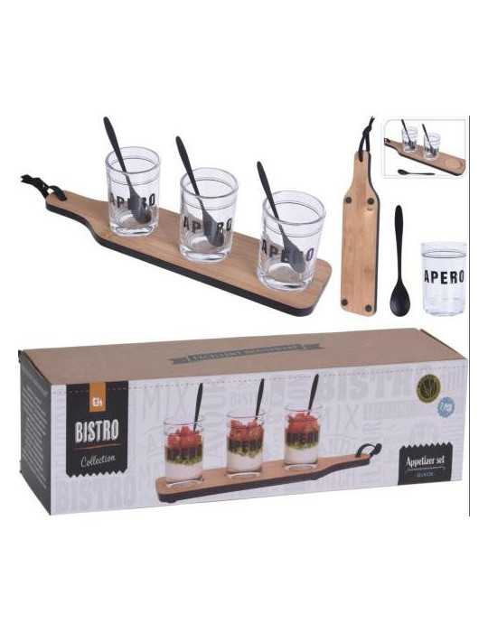 Set Tabla con Vasos 7PZAS 210000520 [LOTE DE 4 Unidades] KOOPMAN