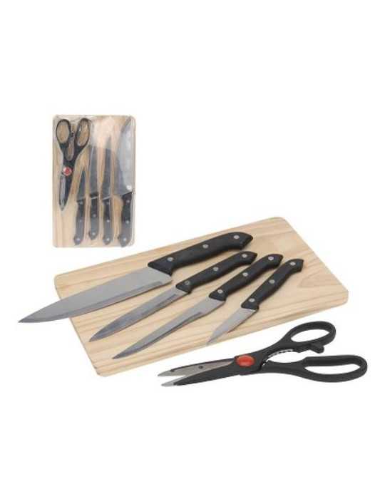 Juego de 4 Cuchillo + Tijera + Tabla de Corte [LOTE DE 4 Unidades] KOOPMAN