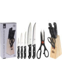 Tacoma Madera 5 Cuchillos + Tijera [LOTE DE 4 Unidades] KOOPMAN