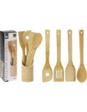 Juego 5 Utensilios Cocina Madera 784210360 [LOTE DE 6 Unidades] KOOPMAN
