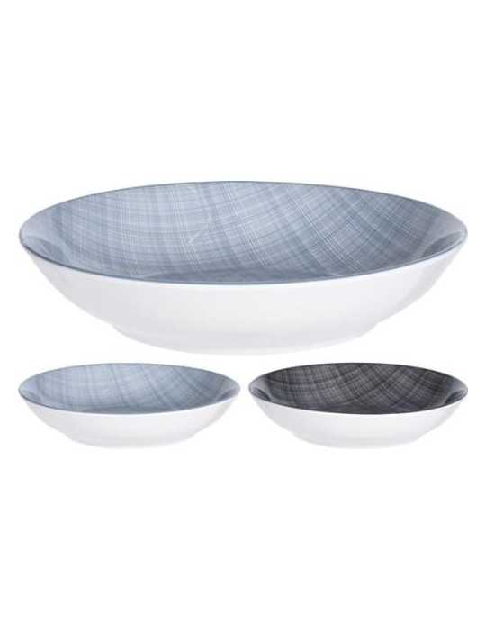 Plato Sopa Porcelana 20CM Diseño Tejido Surtido [LOTE DE 10 Unidades] KOOPMAN