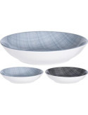 Plato Sopa Porcelana 20CM Diseño Tejido Surtido [LOTE DE 10 Unidades] KOOPMAN