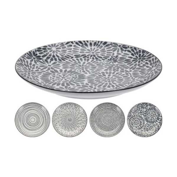 Plato Gres Gris 270MM Diseño Surtido 079000060 [LOTE DE 4 Unidades] KOOPMAN