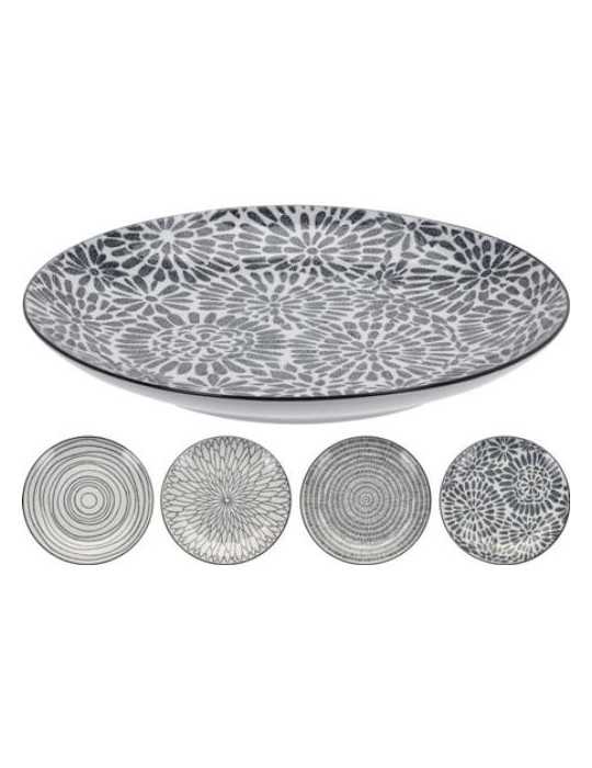 Plato Gres Gris 270MM Diseño Surtido 079000060 [LOTE DE 4 Unidades] KOOPMAN