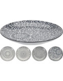 Plato Gres Gris 270MM Diseño Surtido 079000060 [LOTE DE 4 Unidades] KOOPMAN