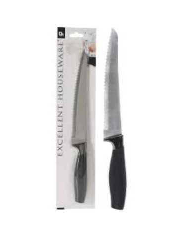 Cuchillo Pan Inoxidable 33CM Mango Negro C80621740 [LOTE DE 8 Unidades] KOOPMAN