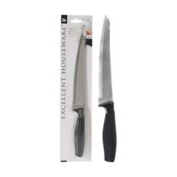 Cuchillo Pan Inoxidable 33CM Mango Negro C80621740 [LOTE DE 8 Unidades] KOOPMAN